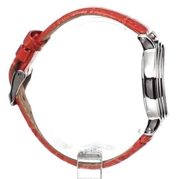 Women's Disney Minnie Mouse Red Faux Leather Buckle Watch - Picture 4 of 12